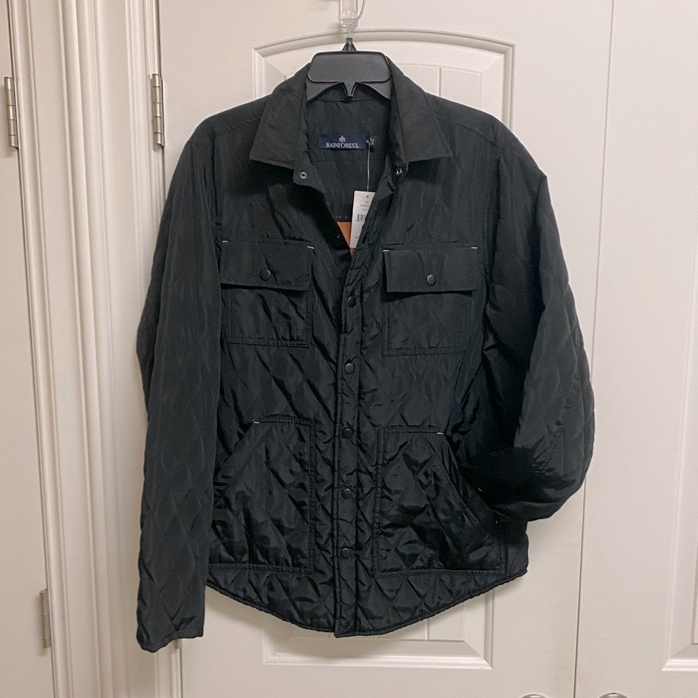 NWT Men's Rainforest Black Quilted Jacket M
